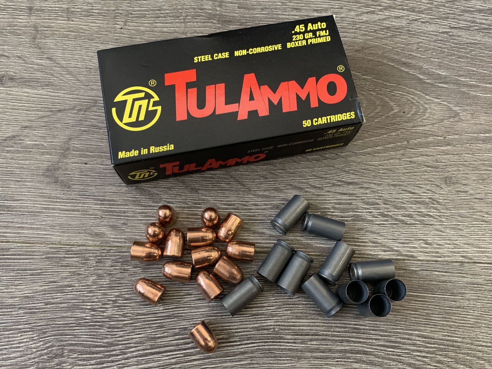 Комплект 45 ACP TulAmmo в сером полимере + пуля 14.8г в продаже уникальне  патроны, разные калибры, недоррого гильзы, пули, брелки, сувениры купить в  москве и в россии, магзин 500 макетов, 500maketov