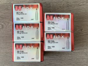 Пули .308 (30 Cal) Hornady ELD-X 178gr (11.5г) 3074 500M11892