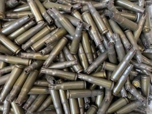 Гильзы 7.62х39 АК холостые, отстрел, сталь в зеленом лаке